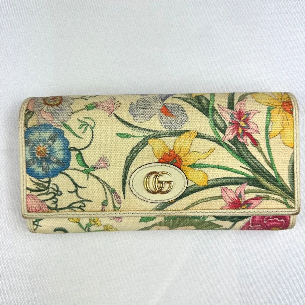 Gucci Flora Canvas Marmont Long Wallet on Chain Limited Edition w/Box & Dust Bag - Picture 2 of 15